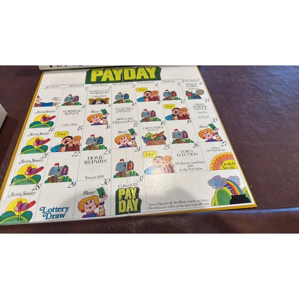 Vintage 1975 Parker Brother sPay Day Board Game Complete